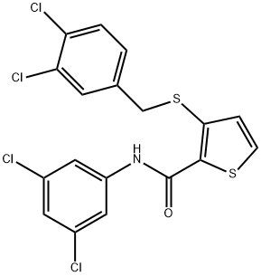 3-[(3,4-DICHLOROBENZYL)SULFANYL]-N-(3,5-DICHLOROPHENYL)-2-THIOPHENECARBOXAMIDE Struktur