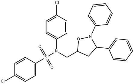 4-CHLORO-N-(4-CHLOROPHENYL)-N-[(2,3-DIPHENYLTETRAHYDRO-5-ISOXAZOLYL)METHYL]BENZENESULFONAMIDE Struktur