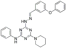 (E)-4-(2-(3-PHENOXYBENZYLIDENE)HYDRAZINYL)-N-PHENYL-6-(PIPERIDIN-1-YL)-1,3,5-TRIAZIN-2-AMINE Struktur