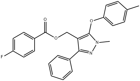 [1-METHYL-5-(4-METHYLPHENOXY)-3-PHENYL-1H-PYRAZOL-4-YL]METHYL 4-FLUOROBENZENECARBOXYLATE Struktur