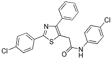 N-(4-CHLOROPHENYL)-2-[2-(4-CHLOROPHENYL)-4-PHENYL-1,3-THIAZOL-5-YL]ACETAMIDE Struktur