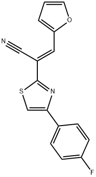 (E)-2-[4-(4-FLUOROPHENYL)-1,3-THIAZOL-2-YL]-3-(2-FURYL)-2-PROPENENITRILE Struktur