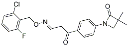 3-[4-(3,3-DIMETHYL-2-OXO-1-AZETANYL)PHENYL]-3-OXOPROPANAL O-(2-CHLORO-6-FLUOROBENZYL)OXIME Struktur