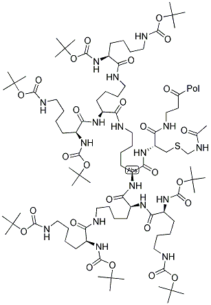 [BOC-LYS(BOC)]4-LYS2-LYS-CYS(ACM)-BETAALA-PAM RESIN Struktur