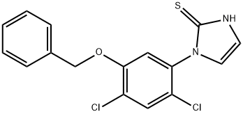 1-[5-(BENZYLOXY)-2,4-DICHLOROPHENYL]-1H-IMIDAZOL-2-YLHYDROSULFIDE Struktur