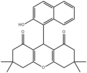 9-(2-HYDROXY-1-NAPHTHYL)-3,3,6,6-TETRAMETHYL-3,4,5,6,7,9-HEXAHYDRO-1H-XANTHENE-1,8(2H)-DIONE Struktur