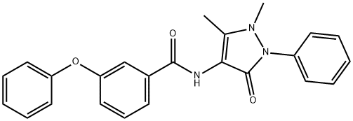 N-(2,3-DIMETHYL-5-OXO-1-PHENYL(3-PYRAZOLIN-4-YL))(3-PHENOXYPHENYL)FORMAMIDE Struktur