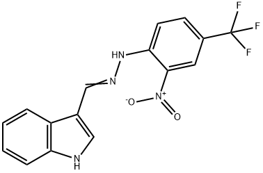 1H-INDOLE-3-CARBALDEHYDE N-[2-NITRO-4-(TRIFLUOROMETHYL)PHENYL]HYDRAZONE Struktur