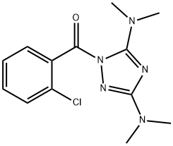 [3,5-BIS(DIMETHYLAMINO)-1H-1,2,4-TRIAZOL-1-YL](2-CHLOROPHENYL)METHANONE Struktur