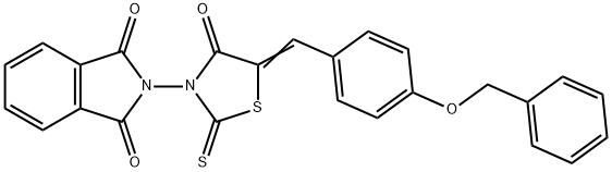 2-(5-([4-(BENZYLOXY)PHENYL]METHYLENE)-4-OXO-2-THIOXO-1,3-THIAZOLAN-3-YL)-1H-ISOINDOLE-1,3(2H)-DIONE Struktur