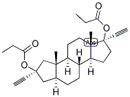 A-NOR-5-ALPHA-ANDROSTAN-2-ALPHA, 17-ALPHA-DIETHYNYL-2-BETA, 17-BETA-DIOL DIPROPIONATE Struktur