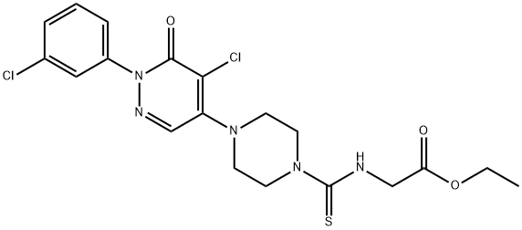 ETHYL 2-[((4-[5-CHLORO-1-(3-CHLOROPHENYL)-6-OXO-1,6-DIHYDRO-4-PYRIDAZINYL]PIPERAZINO)CARBOTHIOYL)AMINO]ACETATE Struktur