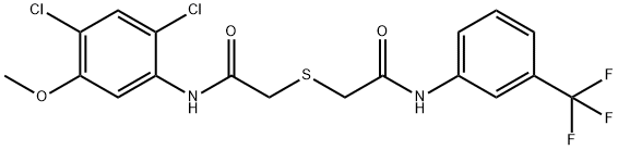 2-([2-(2,4-DICHLORO-5-METHOXYANILINO)-2-OXOETHYL]SULFANYL)-N-[3-(TRIFLUOROMETHYL)PHENYL]ACETAMIDE Struktur