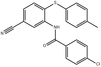 4-CHLORO-N-(5-CYANO-2-[(4-METHYLPHENYL)SULFANYL]PHENYL)BENZENECARBOXAMIDE Struktur