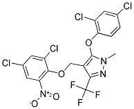 4-[(2,4-DICHLORO-6-NITROPHENOXY)METHYL]-1-METHYL-3-(TRIFLUOROMETHYL)-1H-PYRAZOL-5-YL 2,4-DICHLOROPHENYL ETHER Struktur