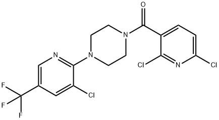 2,6-DICHLORO(3-PYRIDYL)4-(3-CHLORO-5-(TRIFLUOROMETHYL)(2-PYRIDYL))PIPERAZINYL KETONE Struktur