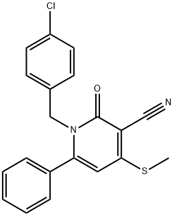 1-(4-CHLOROBENZYL)-4-(METHYLSULFANYL)-2-OXO-6-PHENYL-1,2-DIHYDRO-3-PYRIDINECARBONITRILE Struktur