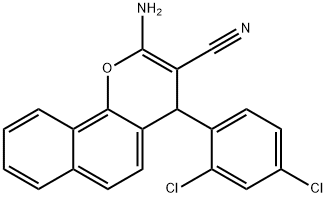 2-AMINO-4-(2,4-DICHLOROPHENYL)-4H-BENZO[H]CHROMENE-3-CARBONITRILE Struktur