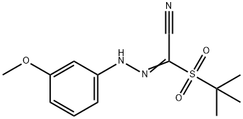 2-(TERT-BUTYLSULFONYL)-2-[2-(3-METHOXYPHENYL)HYDRAZONO]ACETONITRILE Struktur