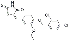 (5E)-5-{4-[(2,4-DICHLOROBENZYL)OXY]-3-ETHOXYBENZYLIDENE}-2-THIOXO-1,3-THIAZOLIDIN-4-ONE Struktur