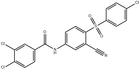 3,4-DICHLORO-N-(4-[(4-CHLOROPHENYL)SULFONYL]-3-CYANOPHENYL)BENZENECARBOXAMIDE Struktur