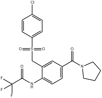 N-[2-([(4-CHLOROPHENYL)SULFONYL]METHYL)-4-(1-PYRROLIDINYLCARBONYL)PHENYL]-2,2,2-TRIFLUOROACETAMIDE Struktur