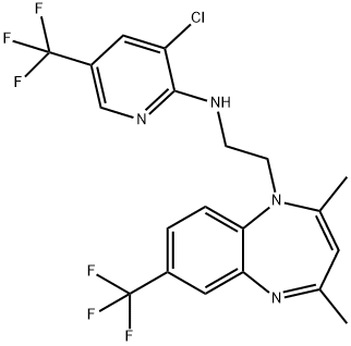 3-CHLORO-N-(2-[2,4-DIMETHYL-7-(TRIFLUOROMETHYL)-1H-1,5-BENZODIAZEPIN-1-YL]ETHYL)-5-(TRIFLUOROMETHYL)-2-PYRIDINAMINE Struktur