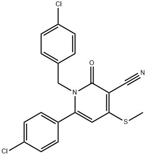 1-(4-CHLOROBENZYL)-6-(4-CHLOROPHENYL)-4-(METHYLSULFANYL)-2-OXO-1,2-DIHYDRO-3-PYRIDINECARBONITRILE Struktur