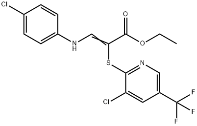 ETHYL 3-(4-CHLOROANILINO)-2-([3-CHLORO-5-(TRIFLUOROMETHYL)-2-PYRIDINYL]SULFANYL)ACRYLATE Struktur