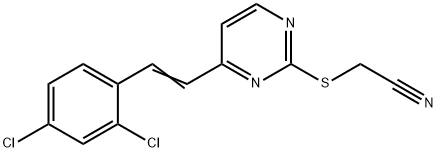 2-([4-(2,4-DICHLOROSTYRYL)-2-PYRIMIDINYL]SULFANYL)ACETONITRILE Struktur