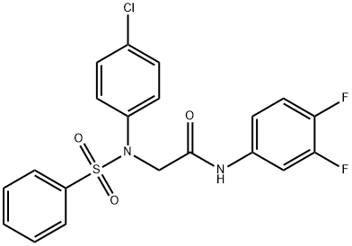 2-[4-CHLORO(PHENYLSULFONYL)ANILINO]-N-(3,4-DIFLUOROPHENYL)ACETAMIDE Struktur