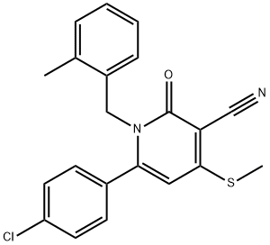 6-(4-CHLOROPHENYL)-1-(2-METHYLBENZYL)-4-(METHYLSULFANYL)-2-OXO-1,2-DIHYDRO-3-PYRIDINECARBONITRILE Struktur