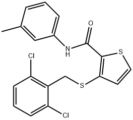 3-[(2,6-DICHLOROBENZYL)SULFANYL]-N-(3-METHYLPHENYL)-2-THIOPHENECARBOXAMIDE Struktur