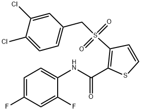 3-[(3,4-DICHLOROBENZYL)SULFONYL]-N-(2,4-DIFLUOROPHENYL)-2-THIOPHENECARBOXAMIDE Struktur