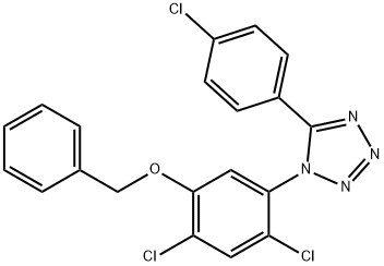 1-[5-(BENZYLOXY)-2,4-DICHLOROPHENYL]-5-(4-CHLOROPHENYL)-1H-1,2,3,4-TETRAAZOLE Struktur