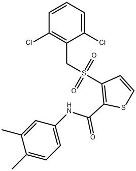 3-[(2,6-DICHLOROBENZYL)SULFONYL]-N-(3,4-DIMETHYLPHENYL)-2-THIOPHENECARBOXAMIDE Struktur