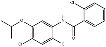 2-CHLORO-N-(2,4-DICHLORO-5-ISOPROPOXYPHENYL)BENZENECARBOXAMIDE Struktur