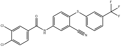 3,4-DICHLORO-N-(3-CYANO-4-([3-(TRIFLUOROMETHYL)PHENYL]SULFANYL)PHENYL)BENZENECARBOXAMIDE Struktur