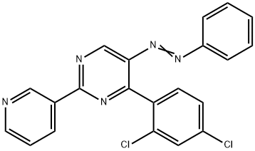 4-(2,4-DICHLOROPHENYL)-5-(2-PHENYLDIAZENYL)-2-(3-PYRIDINYL)PYRIMIDINE Struktur