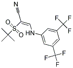 2-((TERT-BUTYL)SULFONYL)-3-((3,5-BIS(TRIFLUOROMETHYL)PHENYL)AMINO)PROP-2-ENENITRILE Struktur