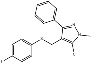 (5-CHLORO-1-METHYL-3-PHENYL-1H-PYRAZOL-4-YL)METHYL 4-FLUOROPHENYL SULFIDE Struktur