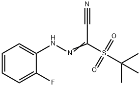 2-(TERT-BUTYLSULFONYL)-2-[2-(2-FLUOROPHENYL)HYDRAZONO]ACETONITRILE Struktur