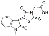 [(5Z)-5-(1-METHYL-2-OXO-1,2-DIHYDRO-3H-INDOL-3-YLIDENE)-4-OXO-2-THIOXO-1,3-THIAZOLIDIN-3-YL]ACETIC ACID Struktur