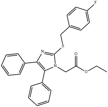 ETHYL 2-(2-[(4-FLUOROBENZYL)SULFANYL]-4,5-DIPHENYL-1H-IMIDAZOL-1-YL)ACETATE Struktur