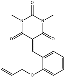 5-([2-(ALLYLOXY)PHENYL]METHYLENE)-1,3-DIMETHYL-2,4,6(1H,3H,5H)-PYRIMIDINETRIONE Struktur