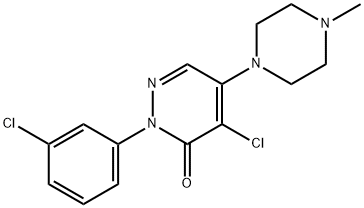 4-CHLORO-2-(3-CHLOROPHENYL)-5-(4-METHYLPIPERAZINO)-3(2H)-PYRIDAZINONE Struktur