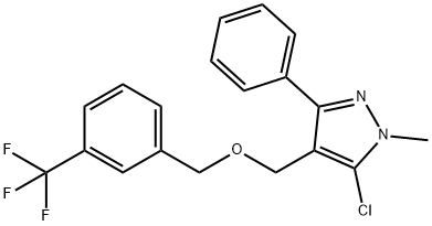 (5-CHLORO-1-METHYL-3-PHENYL-1H-PYRAZOL-4-YL)METHYL 3-(TRIFLUOROMETHYL)BENZYL ETHER Struktur