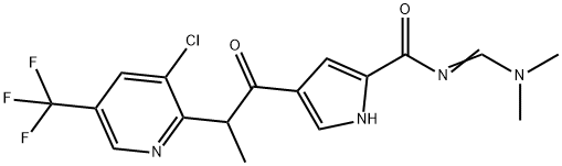 4-(2-[3-CHLORO-5-(TRIFLUOROMETHYL)-2-PYRIDINYL]PROPANOYL)-N-[(DIMETHYLAMINO)METHYLENE]-1H-PYRROLE-2-CARBOXAMIDE Struktur