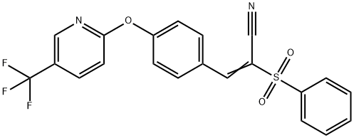 2-(PHENYLSULFONYL)-3-(4-(5-(TRIFLUOROMETHYL)(2-PYRIDYLOXY))PHENYL)PROP-2-ENENITRILE Struktur