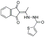 N-(((1,3-DIOXOINDAN-2-YLIDENE)ETHYL)AMINO)-2-THIENYLFORMAMIDE Struktur